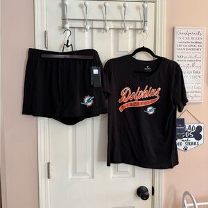 Miami Dolphins Black T-Shirt and Shorts Set